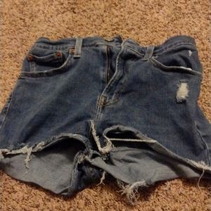 High rise blue shorts from Levi Strauss & co.